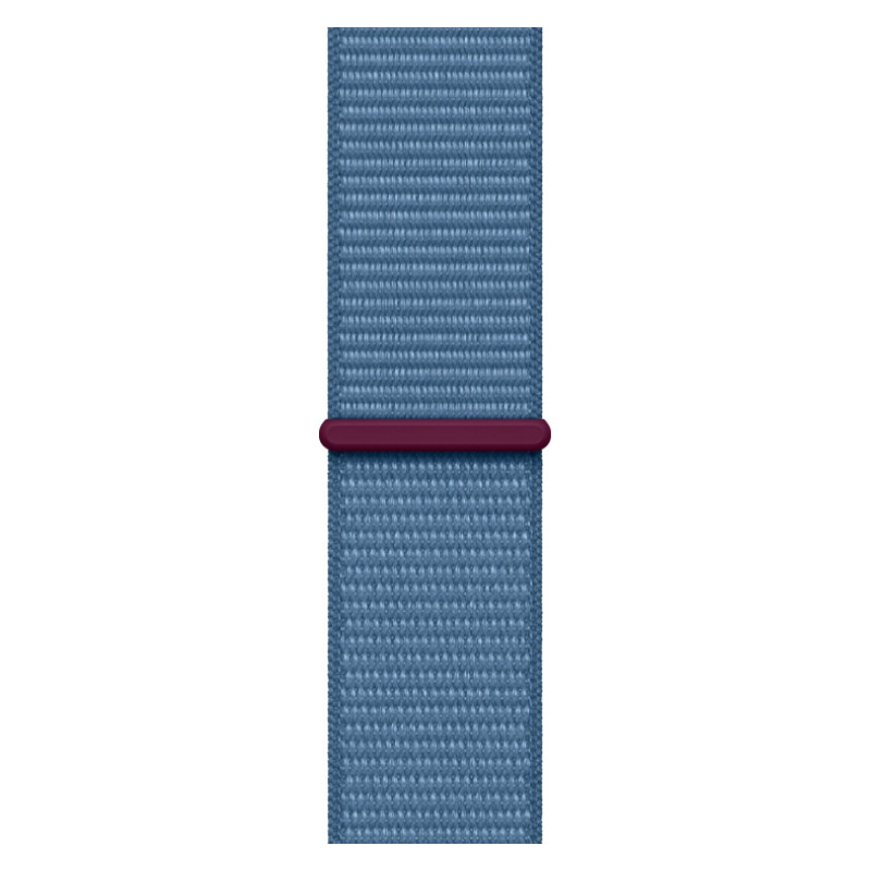 Apple Watch Series 9, 41 мм, корпус из алюминия Серебристого цвета, текстильный ремешок цвета Ледяной синий