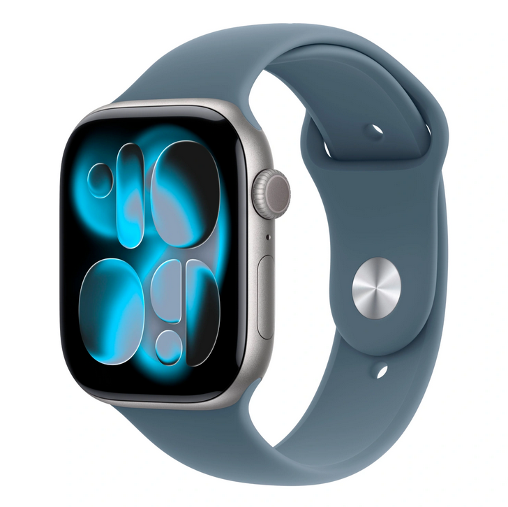Apple Watch Series 11 42mm Space Gray Aluminum Case Anchor Blue Sport Band S/M