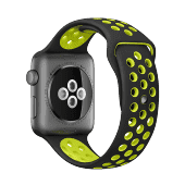 Ремешок спортивный Dot Style для Apple Watch (42mm) Черно-Зеленый