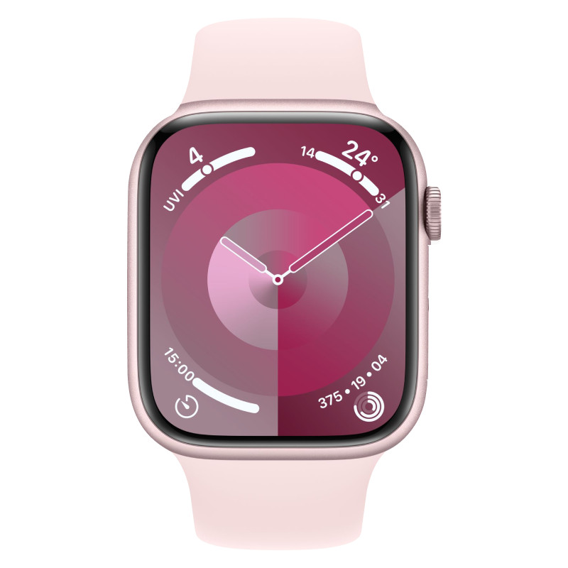 Apple Watch Series 9, 41 мм корпус из алюминия Розового цвета, спортивный ремешок Нежно-розового цвета