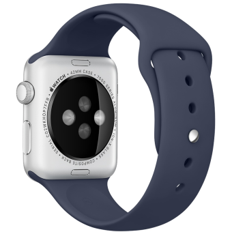 Ремешок силиконовый Special Case для Apple Watch 4 / 3 / 2 / 1 (42мм) Темно Синий S/M/L